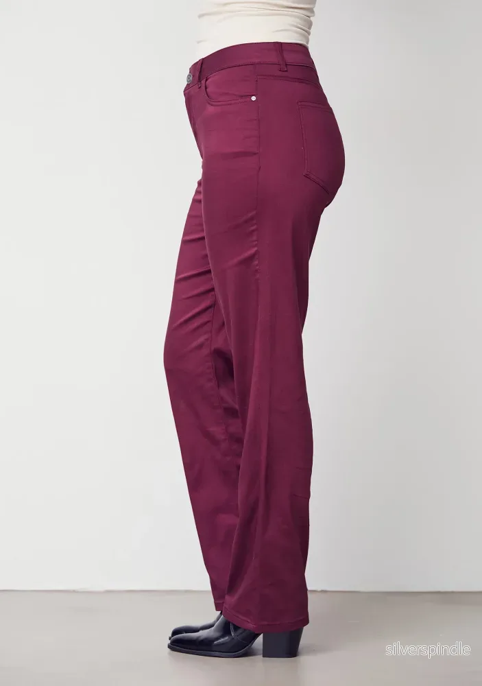 Isay Long Straight Pant - Wine - Bild 2
