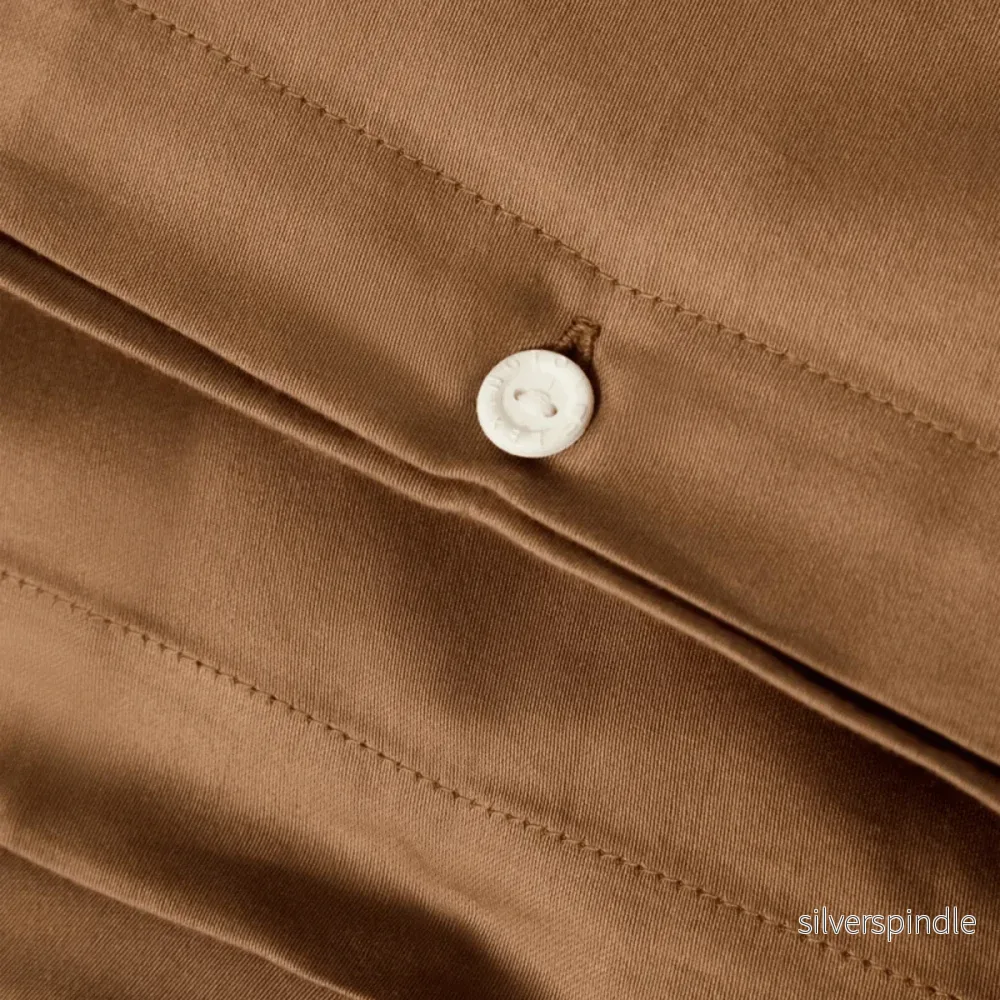 Lexington Solid Cotton Sateen Påslakanset Fudge - Bild 3