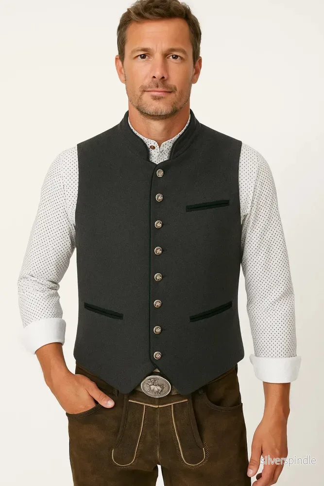 Traditionell Herr Väst med Broderade Detaljer för Elegant Stil | Skräddarsydd Passform för Formella Tillfällen - Bild 2