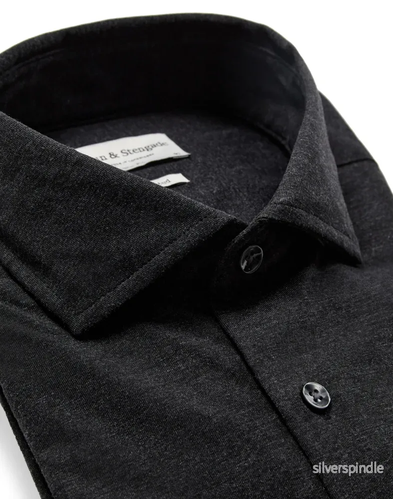 BS Miller Slim Fit Skjorta - Charcoal - Bild 2