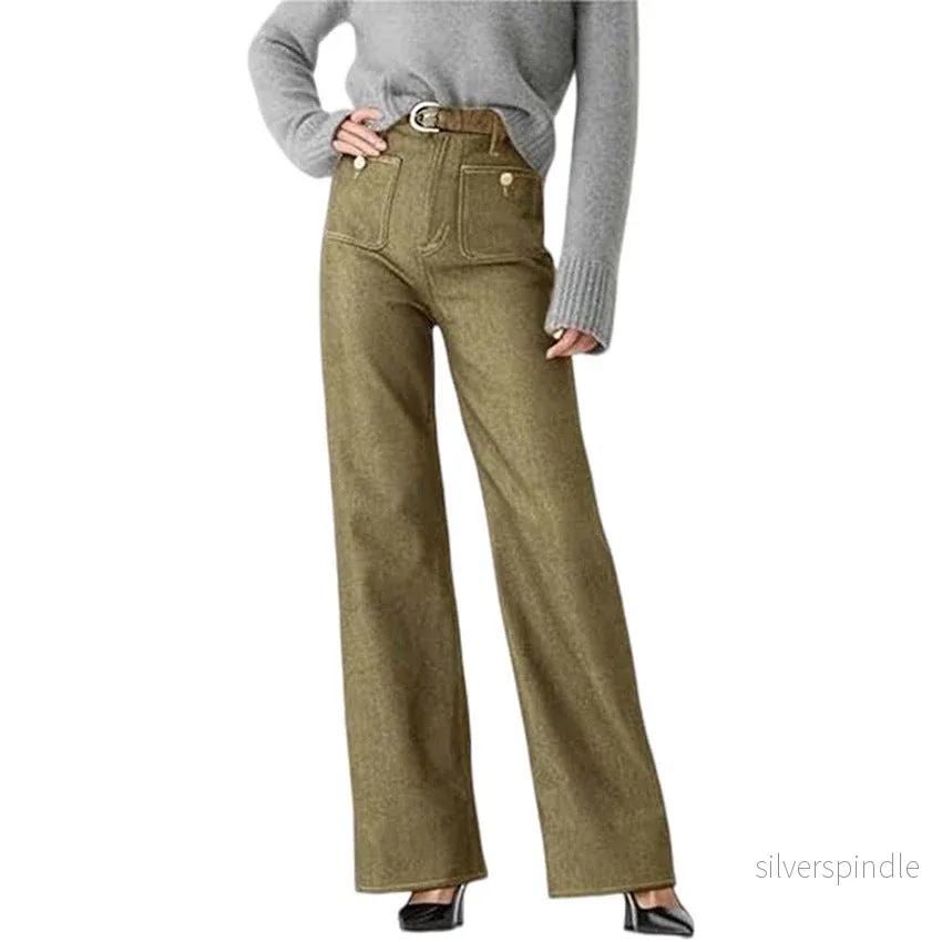 Sophie | Stretchiga Raka Byxor för Dam med Medelhög Midja - Bild 2