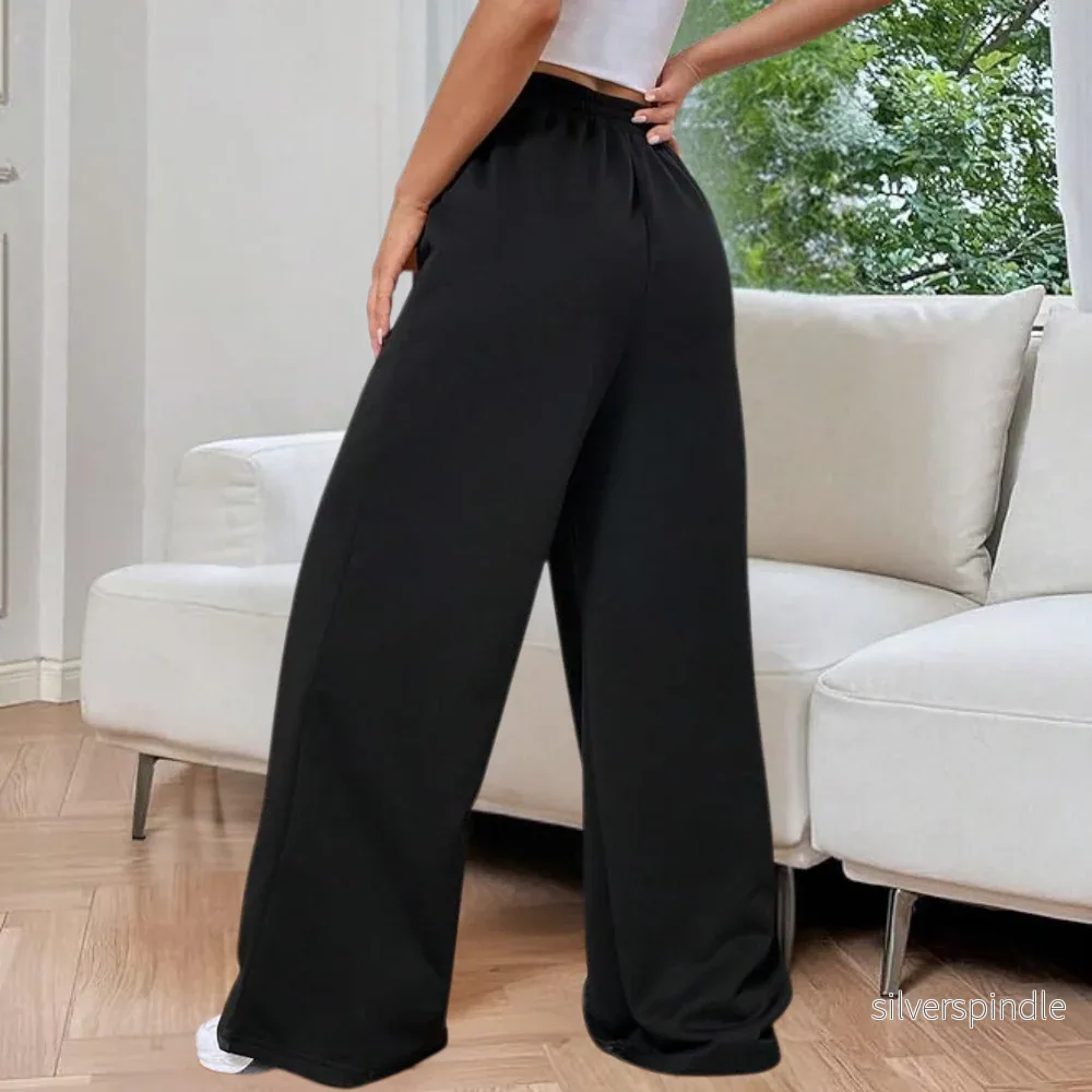Eleganta Joggingbyxor Dam med Breda Ben och Hög Midja för Komfort - Bild 2