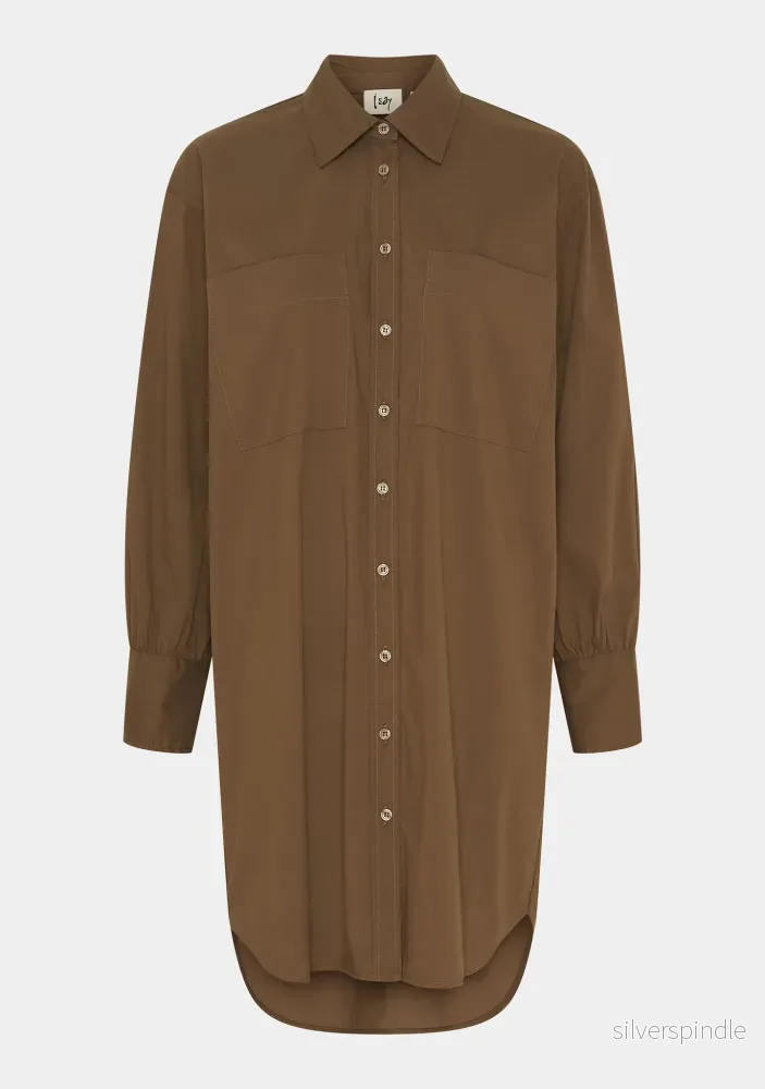 Sigga Oversize Shirt - Cafe Latte