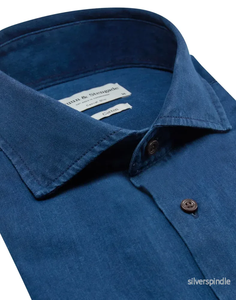 BS Norris Casual Slim Fit Skjorta - Indigo - Bild 2