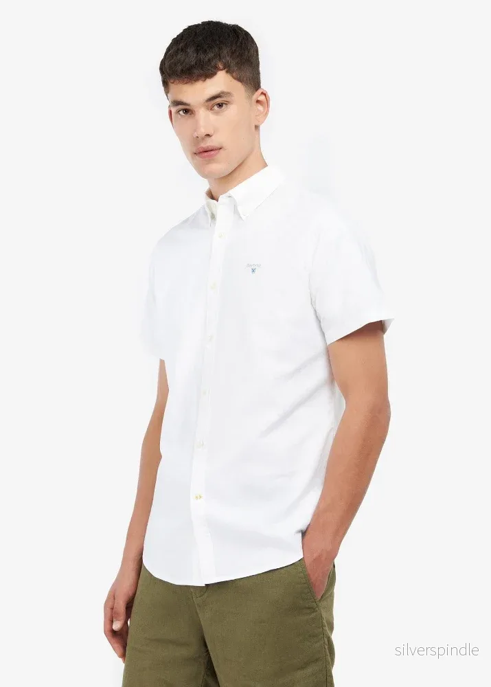 Barbour Oxford Tailored Shirt Short Sleeve White - Bild 3