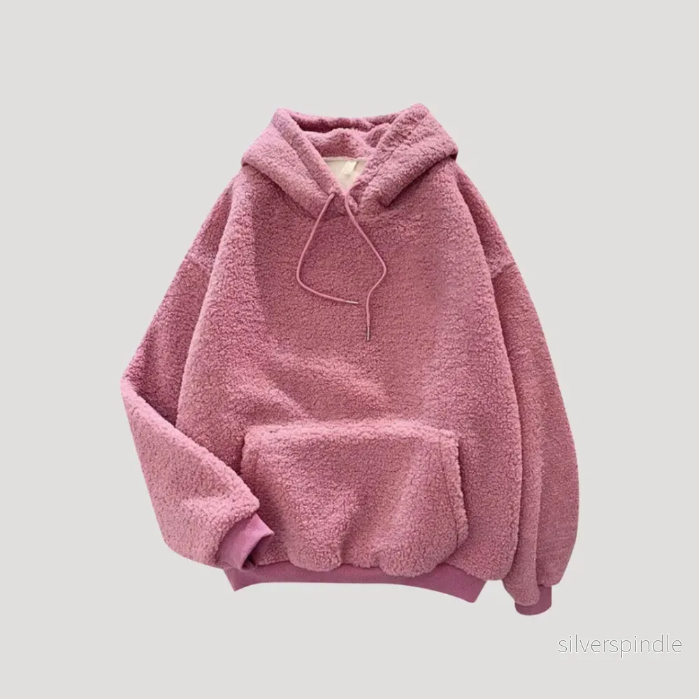 Mysig Oversized Hoodie i Sherpa Fleece med Justerbar Huva | Varm och Bekväm Vintertröja för Kalla Dagar Mysig Oversized Hoodie i Sherpa Fleece med Justerbar Huva | Varm och Bekväm Vintertröja för Kalla Dagar
