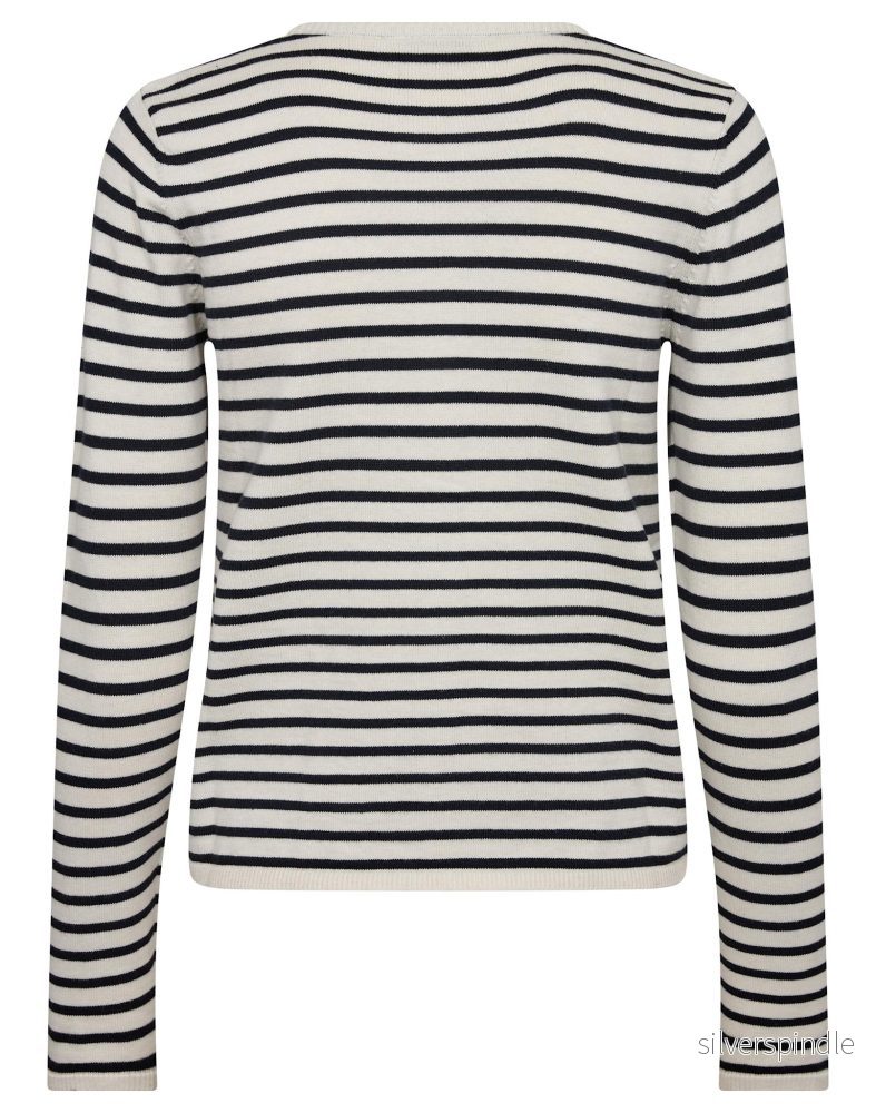 BS Melina Regular Fit Stickat - Off White/Navy - Bild 2