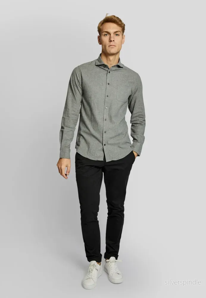 BS Halden casual slim fit skjorta – Grey - Bild 3