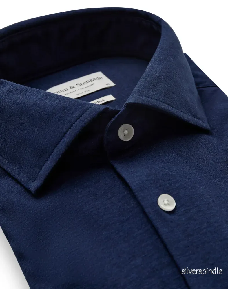 BS Rice Slim Fit Skjorta - Navy - Bild 2