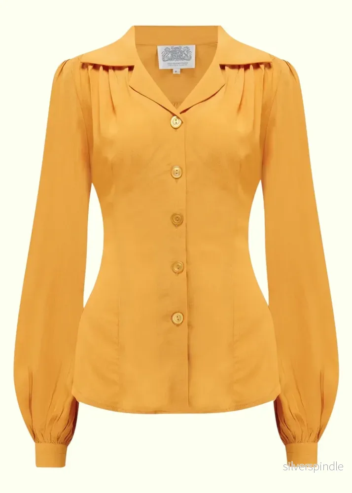 Poppy skjortblus – senapsgul Poppy skjortblus – senapsgul
