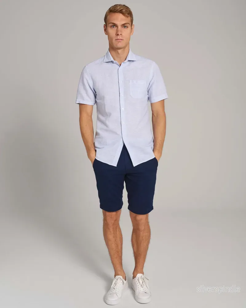 BS Hamilton Casual Slim Fit Skjorta - Light Blue/White - Bild 3