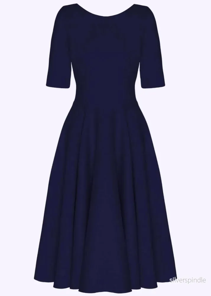 Hepburn 1950-talsstil svängklänning – navy