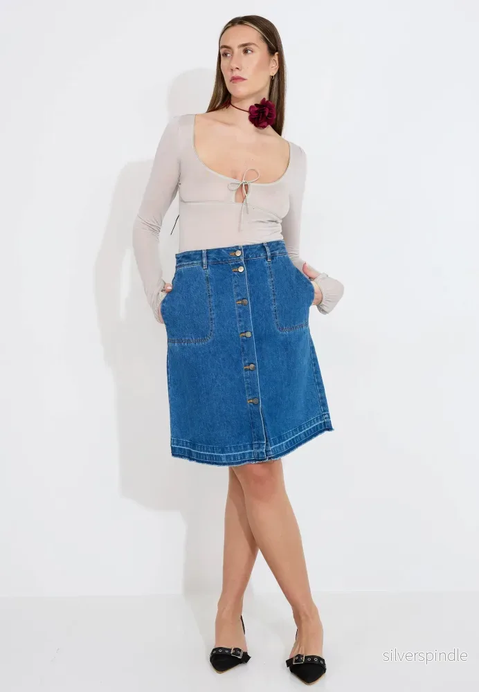 DENIM SKIRT - Bluedenim