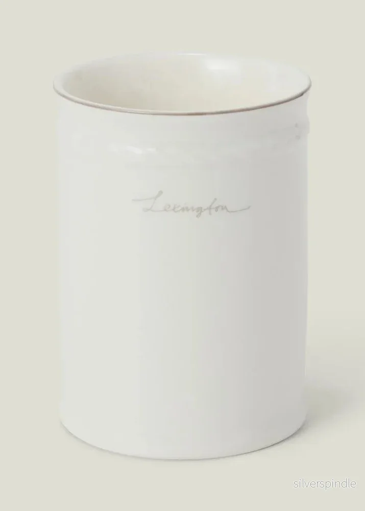 Lexington Porcelain Toothbrush Mug WH/BE