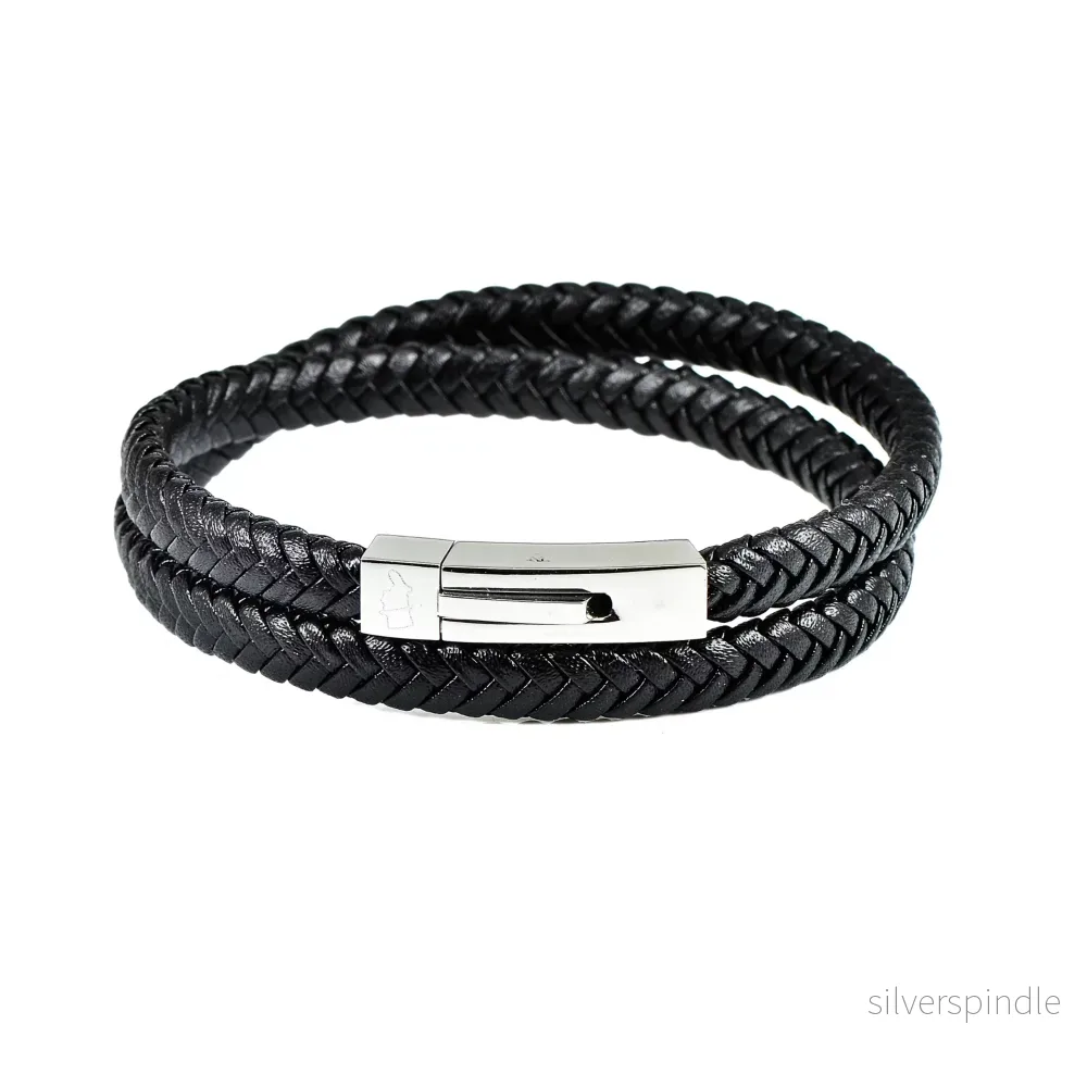 EDD LÄDERARMBAND DUBBEL SVART EDD LÄDERARMBAND DUBBEL SVART