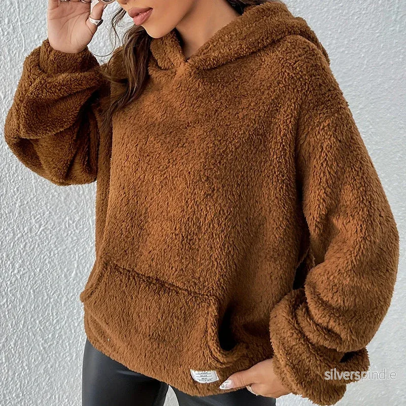 Oliver | Mysig Brun Hoodie med Huva - Bild 2