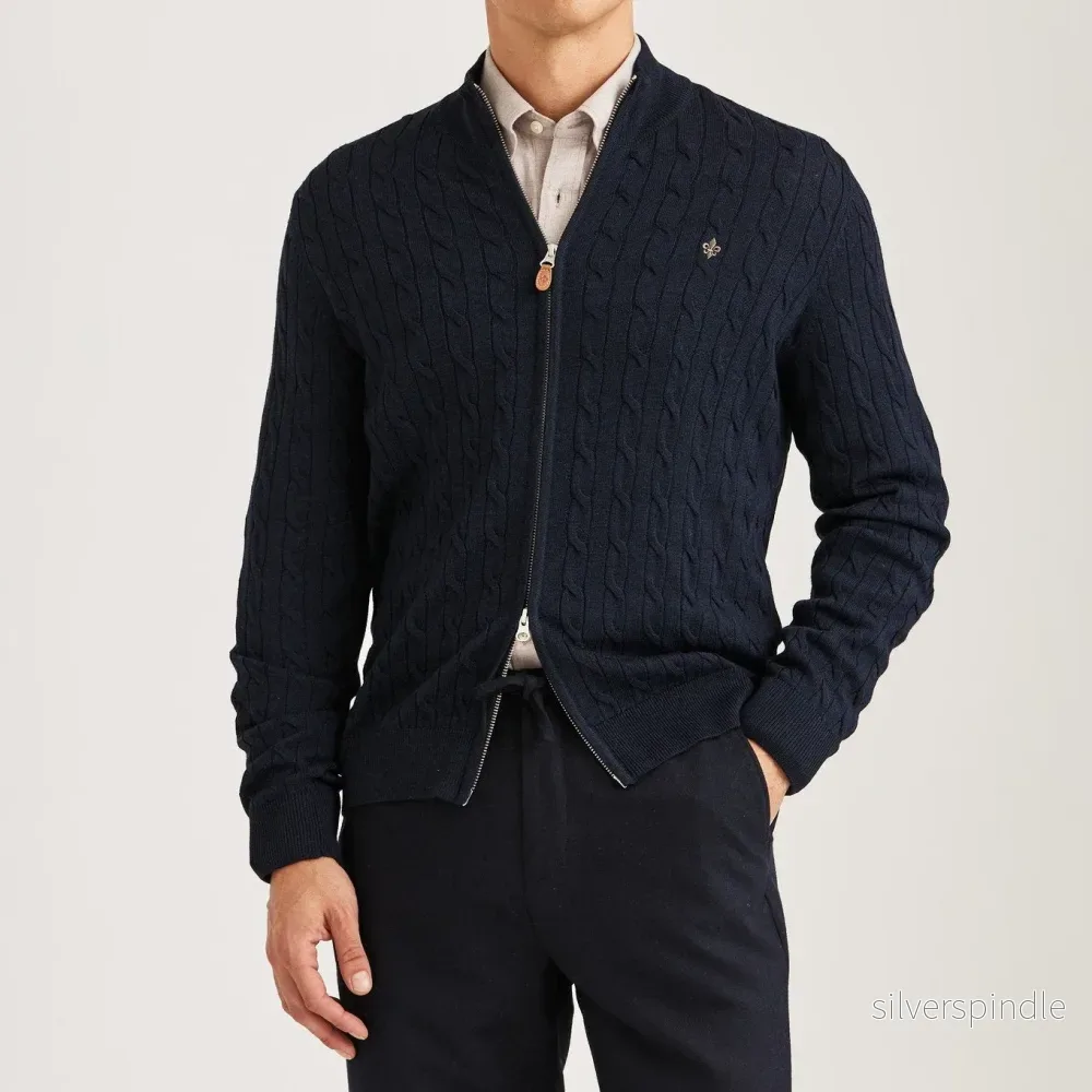 Merino Cable Zip Cardigan Merino Cable Zip Cardigan