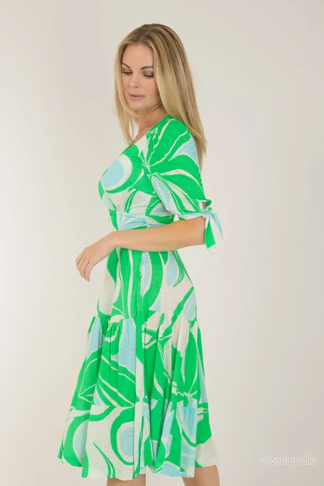 Flowy short jersey dress – Green Flowy short jersey dress – Green