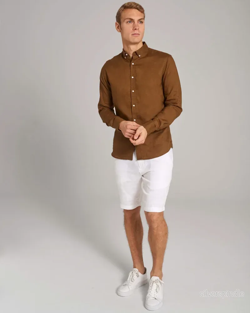 BS Carlos Casual Modern Fit Skjorta - Ochre - Bild 3