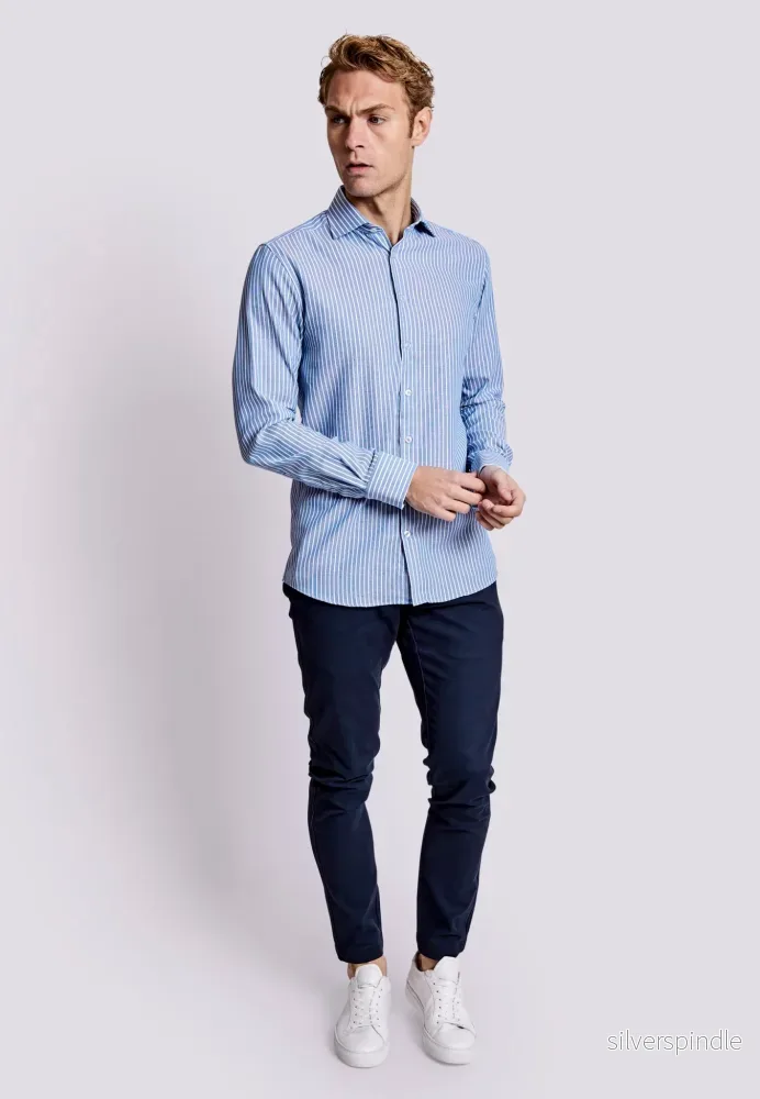 BS Angus Slim Fit Skjorta - Blue/White - Bild 2