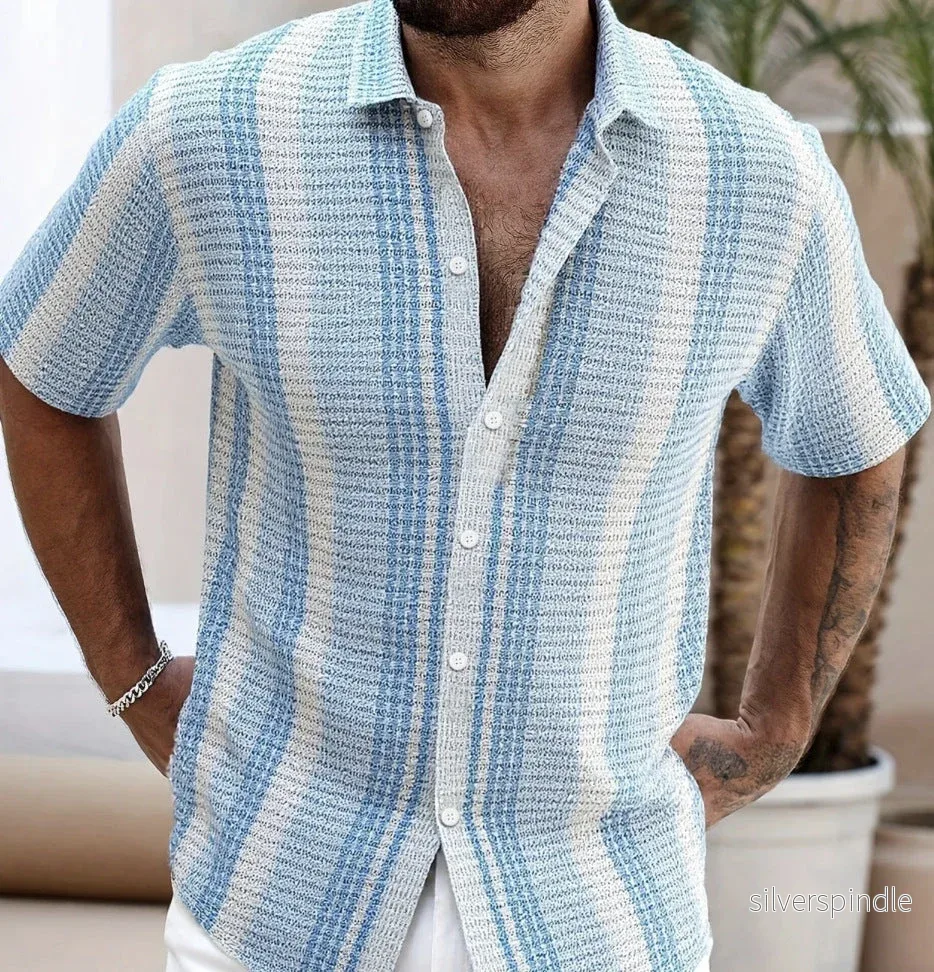 Oliver | Blommig Slim Fit Kortärmad Kofta för Sommar