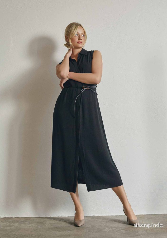 Pearl Belt Dress – Black Pearl Belt Dress – Black