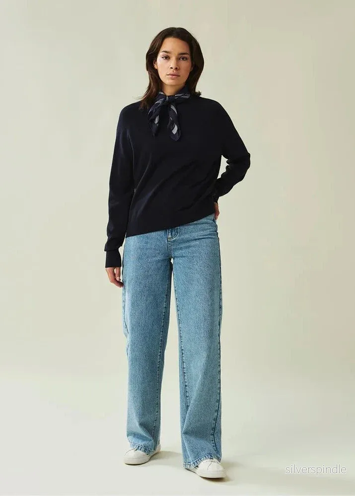 Lexington Freya Cotton/Cashmere Sweater Blue