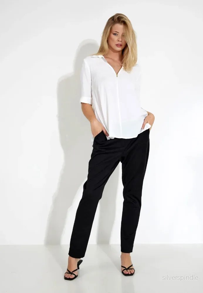 EMILY CROP JAQUARD BYXA - Black