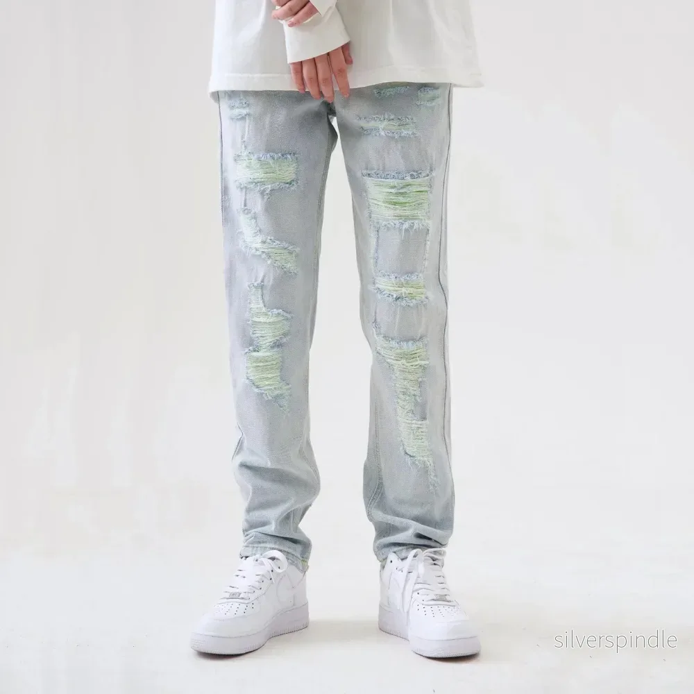 Liam | Slitna Ljusblå Raka Jeans Herr Liam | Slitna Ljusblå Raka Jeans Herr