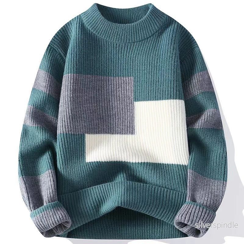 Ethan | Modern Oversized Hösttröja med Blockmönster - Bild 3