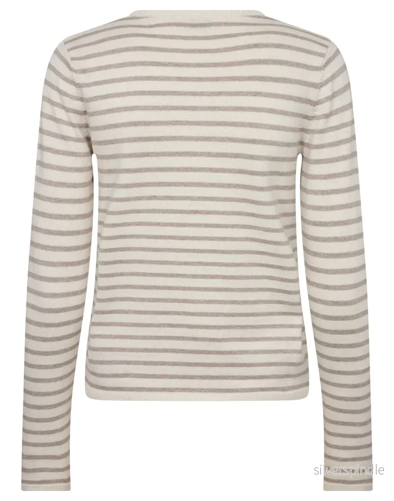 BS Melina Regular Fit Stickat - Sand/White - Bild 2