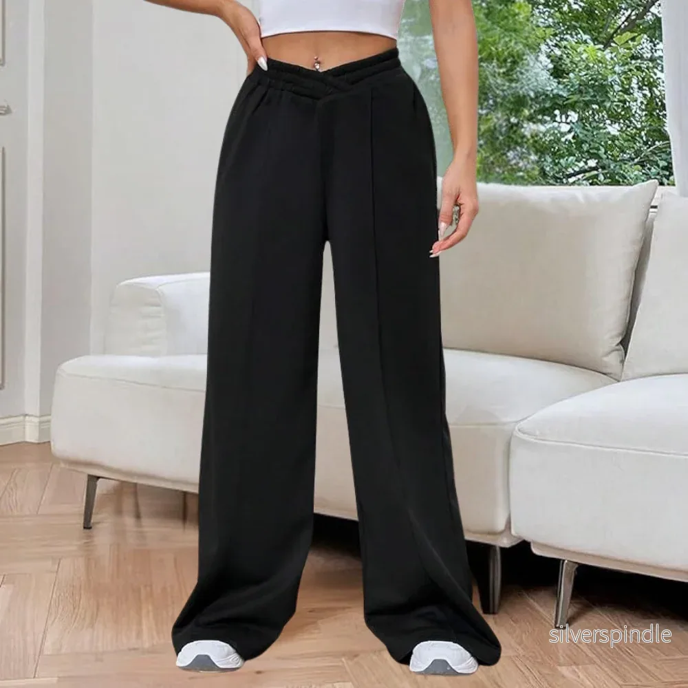 Eleganta Joggingbyxor Dam med Breda Ben och Hög Midja för Komfort - Bild 3