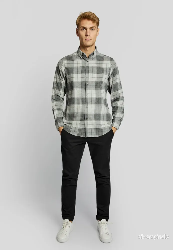 BS Atla casual modern fit Skjorta - Light Grey - Bild 3