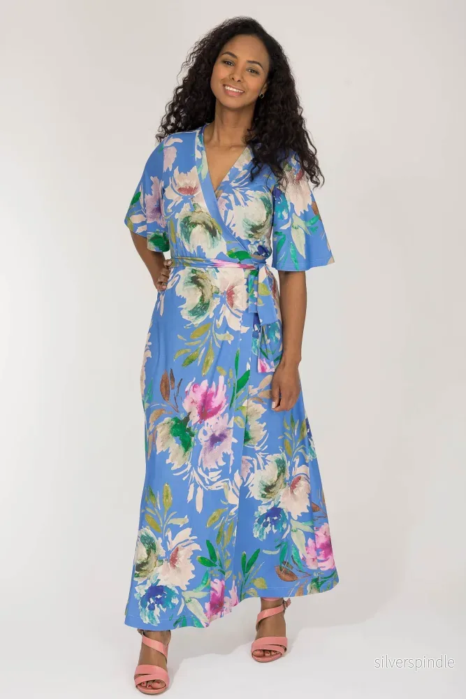 Bestie wrap ankle jersey dress - Blue