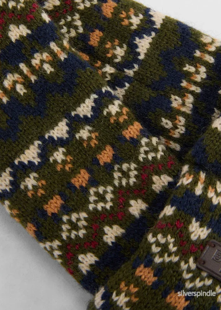 Barbour Marlow Fairisle Dog Scarf Olive - Bild 2