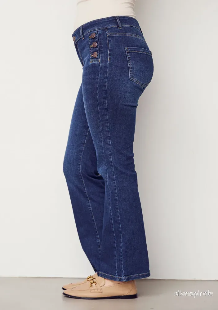 Como Flare Button Jeans - Dark denim - Bild 2