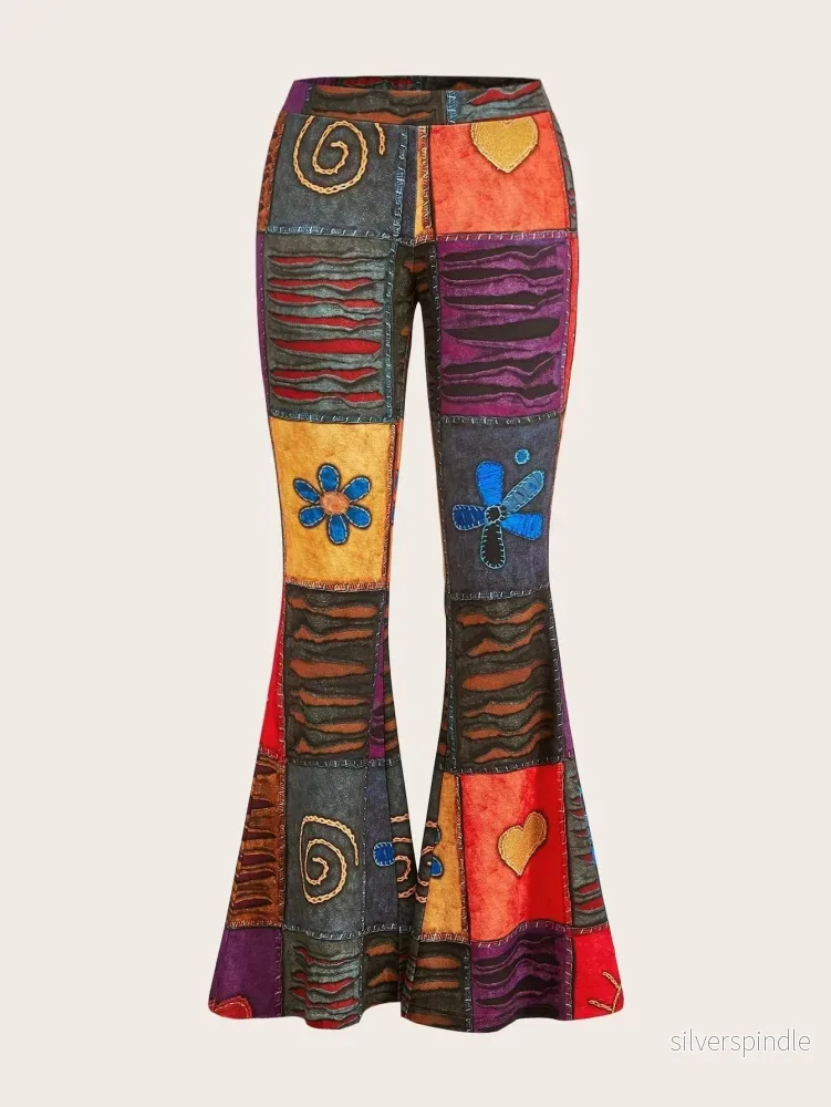 Emma | Kreativ Bootcut-byxa med Abstrakt Mönster - Bild 2