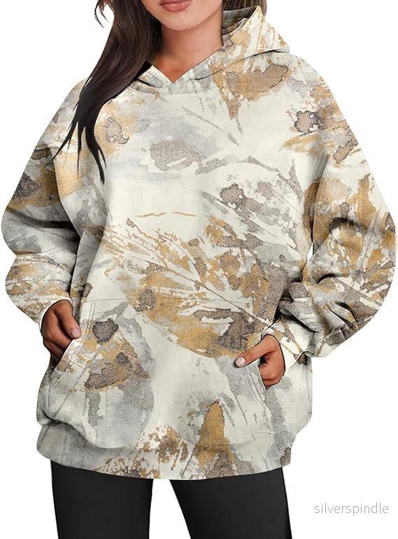 Mia | Oversized Långärmad Damtröja med Tryck och Huva - Bild 3