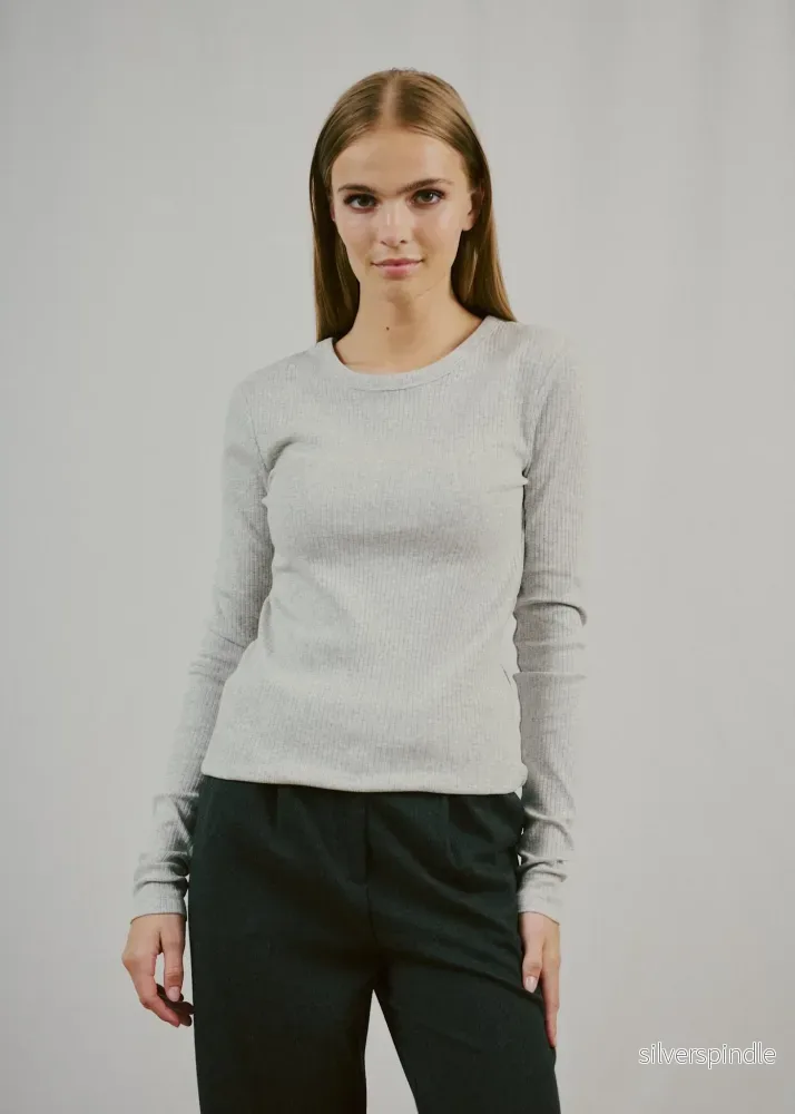 BS Margrethe Långärmad T-Shirt - Light Grey - Bild 2