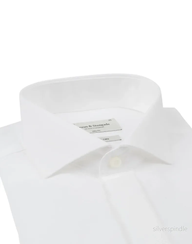 BS Bond Slim Fit Smoking Skjorta Vit - White - Bild 2