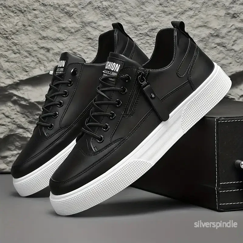 Moderna Sneakers | Låga Herrskor med Dragkedja för Enkel Påtagning | Elegant Design för Vardagsbruk Moderna Sneakers | Låga Herrskor med Dragkedja för Enkel Påtagning | Elegant Design för Vardagsbruk