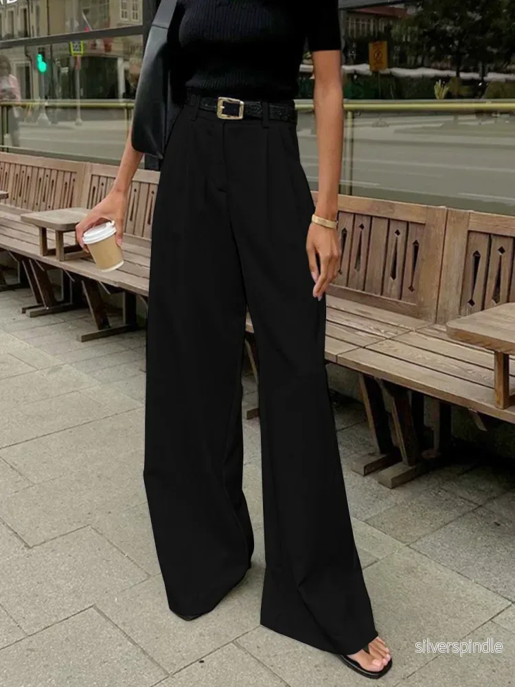 Moderna Vida | Byxor Dam med Elegant Snitt och Breda Ben | Perfekta för Alla Tillfällen - Bild 3