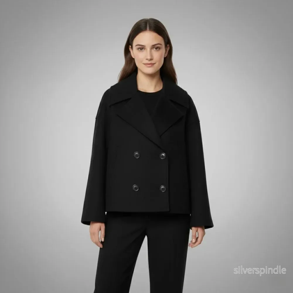 Sophia | Elegant Kort Höstkappa med Kavajslag - Bild 2