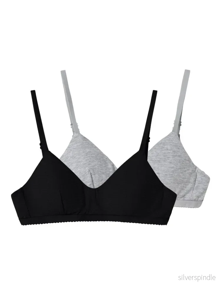 LMTD Antelle 2-Pack Bralette Svart & Grå LMTD Antelle 2-Pack Bralette Svart & Grå