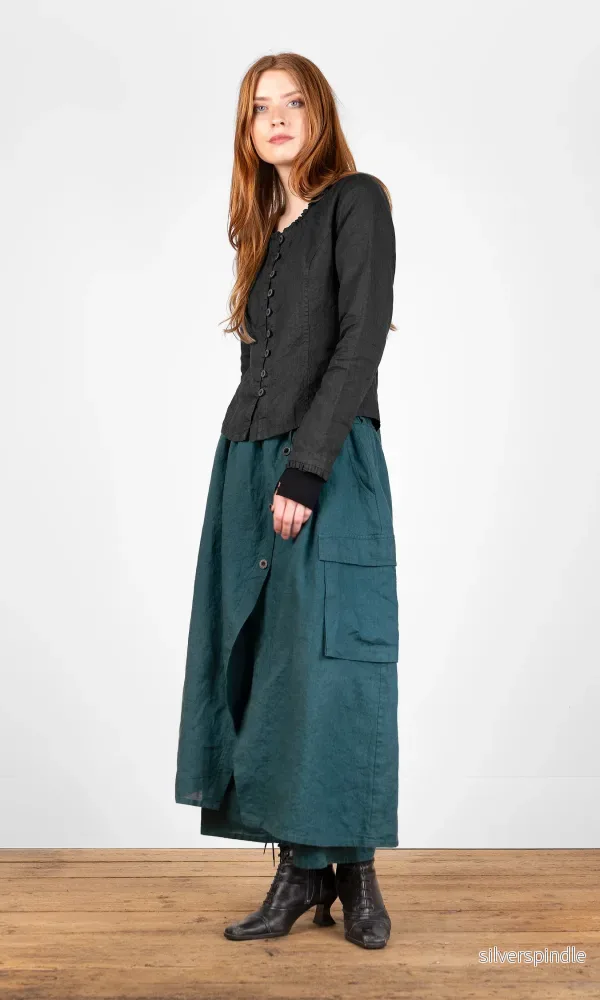 Blus med volangdetaljer, figursydd - Bild 3