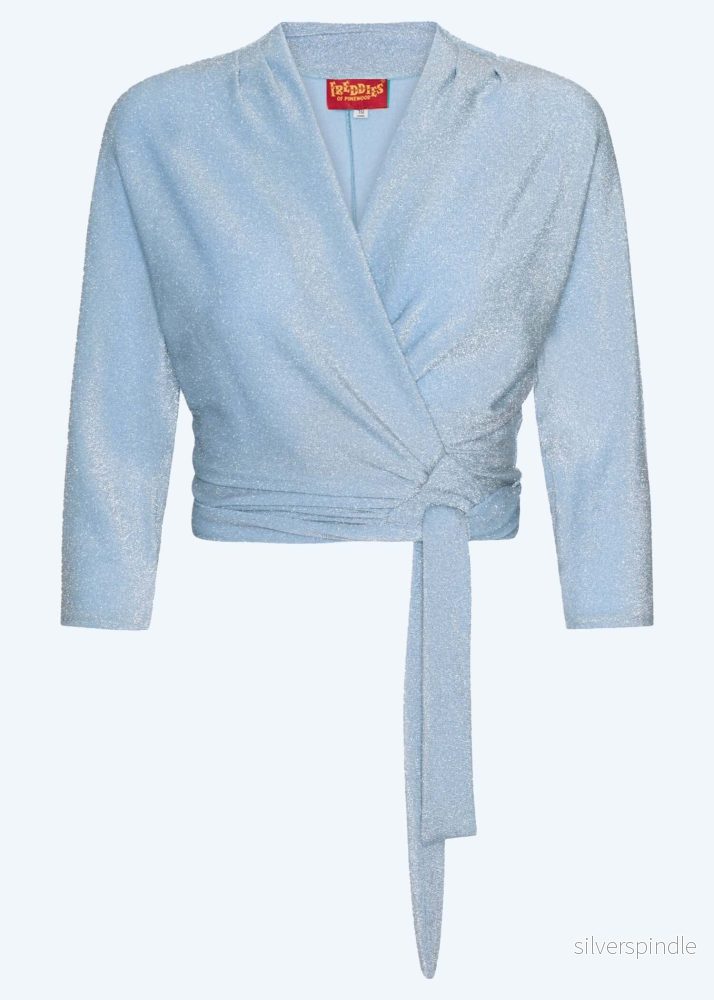 Omlottblus - ljus mint med glitter