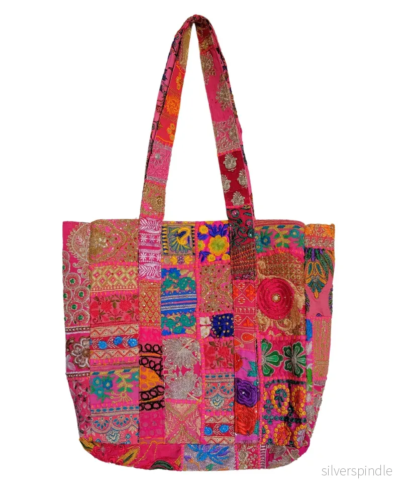 Broderad väska rosa - Bild 2