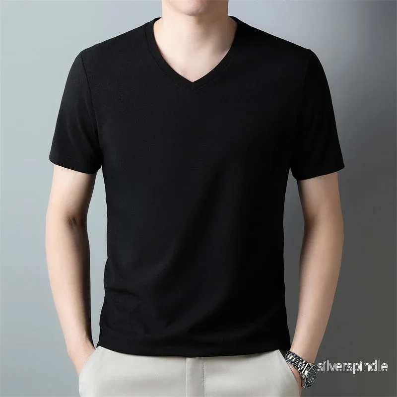 Oliver | Kvalitets Vit T-Shirt Herr med V-ringning Oliver | Kvalitets Vit T-Shirt Herr med V-ringning