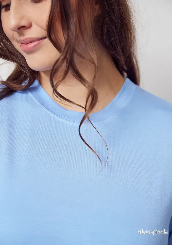 Gritt O-Neck T-Shirt - Skyblue - Bild 3