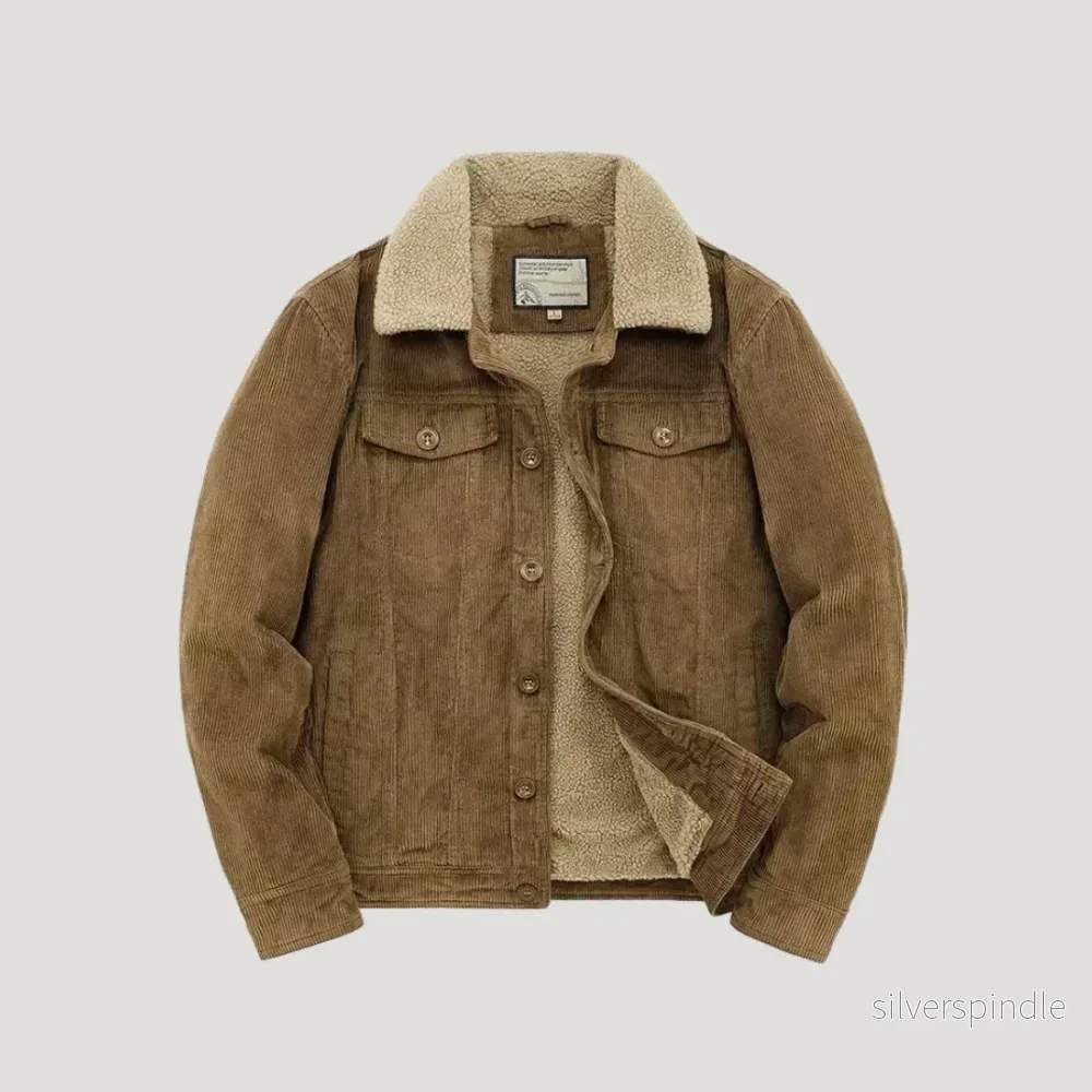 Stilren Truckerjacka | Vinterjacka i Mockastil med Faux Shearling Foder | Varm och Bekväm för Kalla Dagar